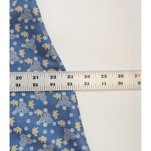 Oilily Silk Summer Floral 1940's Style Dress Size 42 US 12 Blue - Picture 12 of 15